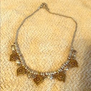 Silver and gold medallion necklace
